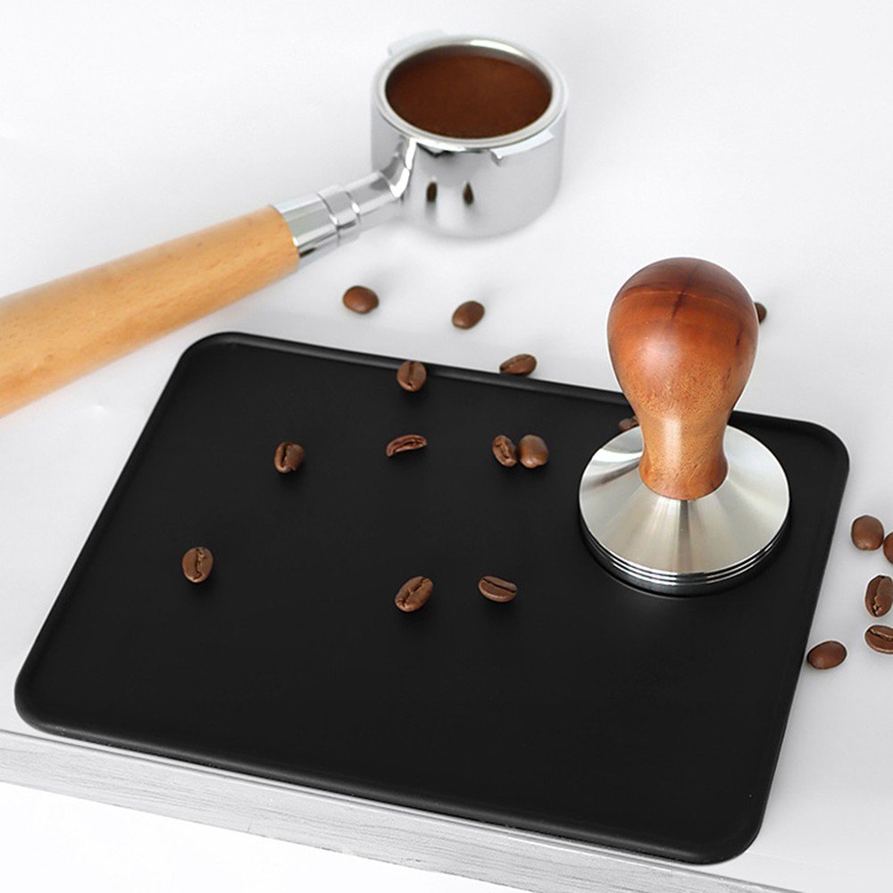 Coffee Press Pad Soft Decorate Anti-skid Coffee Corner Tamping Mat Black