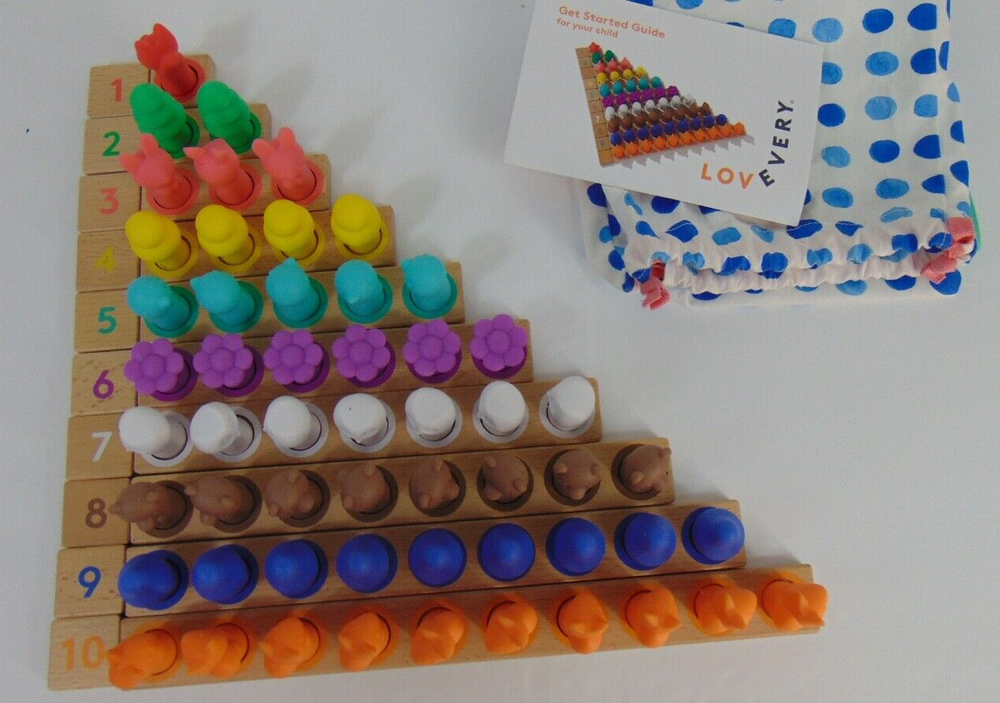 Lovevery Montessori Math bars and tiles and number Sense Nature Counters Complet