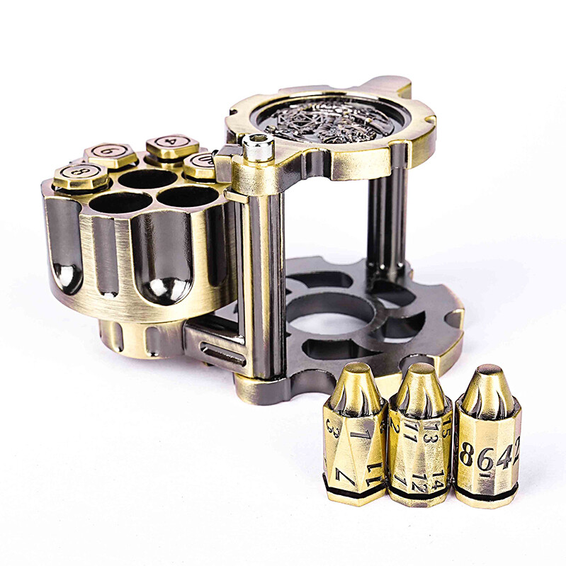 DND Metal Multi-Sided Bullet Dice Set For Dungeons and Dragons Antique Golden
