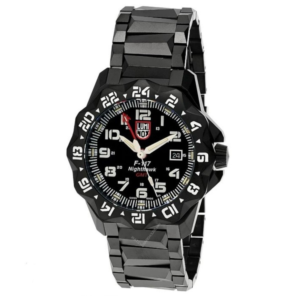 Luminox F-117 Nighthawk GMT Gunmetal Diver Quartz MILITARY Men's Watch XA.6422