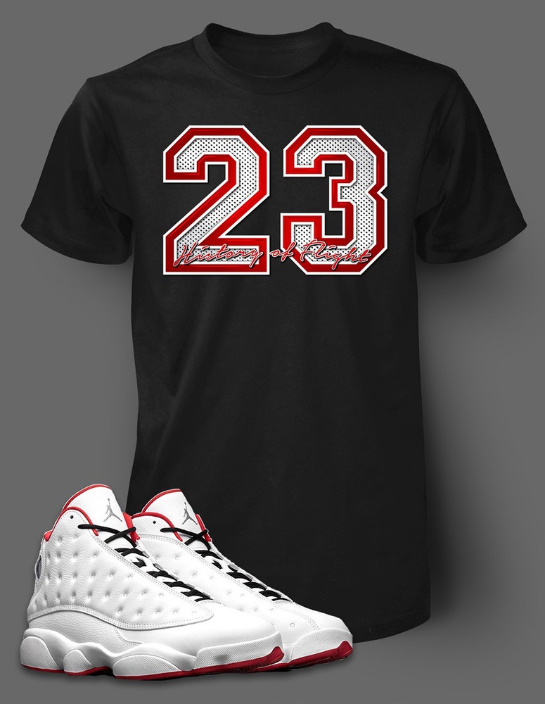 23 Graphic Sneaker Tee Matching J13 Flight History Big Tall Pro Club Shaka Design