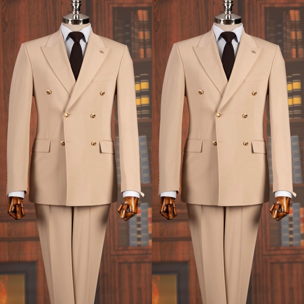 Formal Men's Suit Business Offical 2Pcs Tuxedo Jacket Tailored Regular Fit