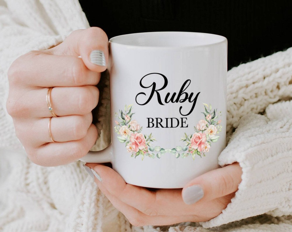 Custom Mrs Mug - Personalized Wedding Gift for Bride