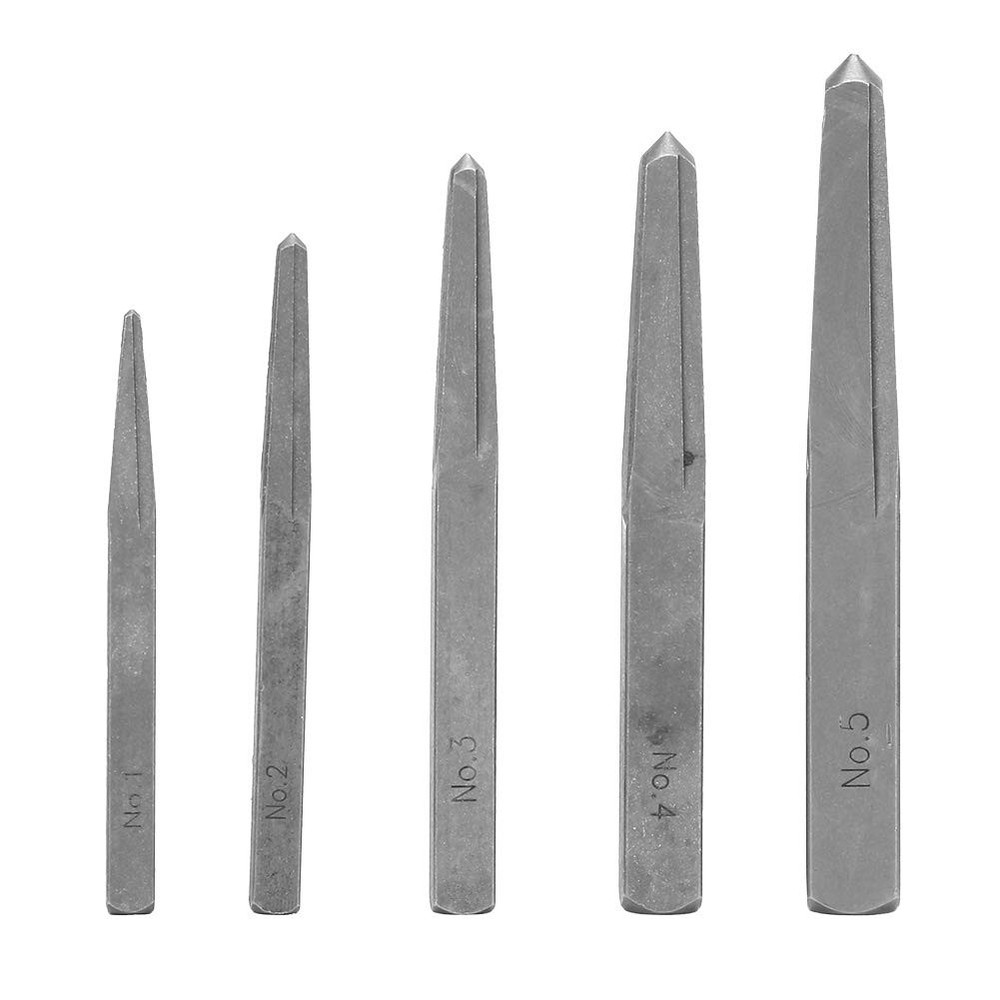 5-Piece Straight Fluted Screw Extractor Set for Broken Bolts