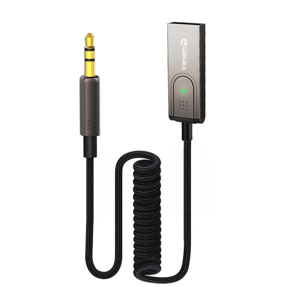 Bluetooth 5.3 Car Audio Adapter USB to 3.5mm Aux Receiver Wireless Streaming