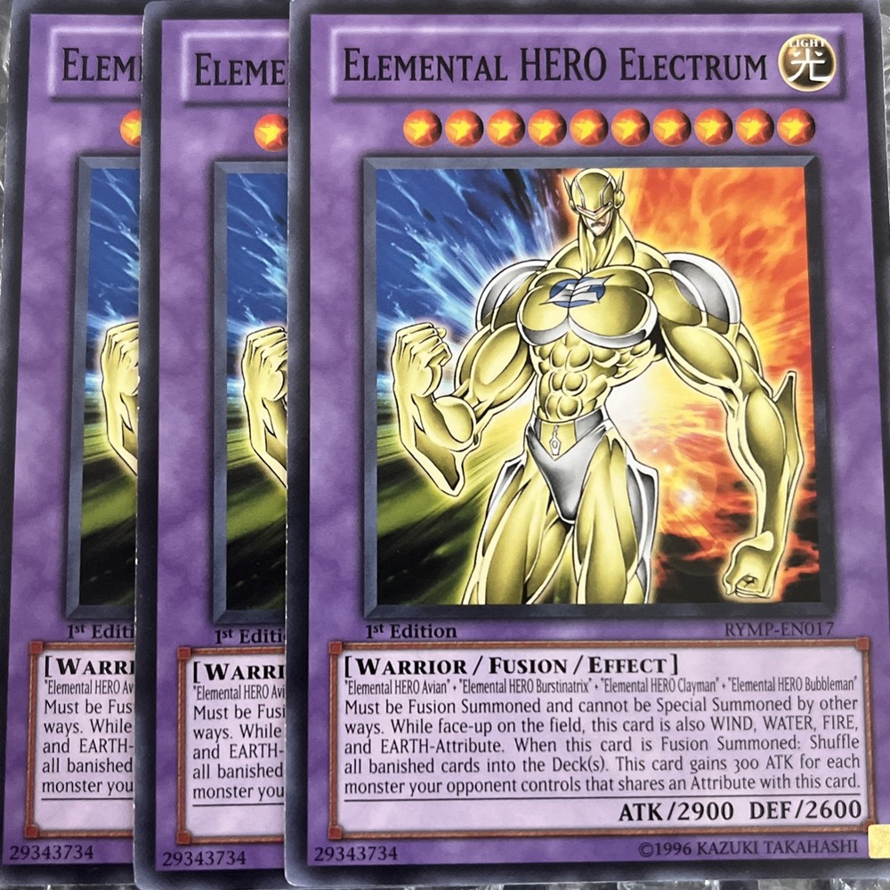 1st Edition Elemental Hero Electrum Rare Trading Card