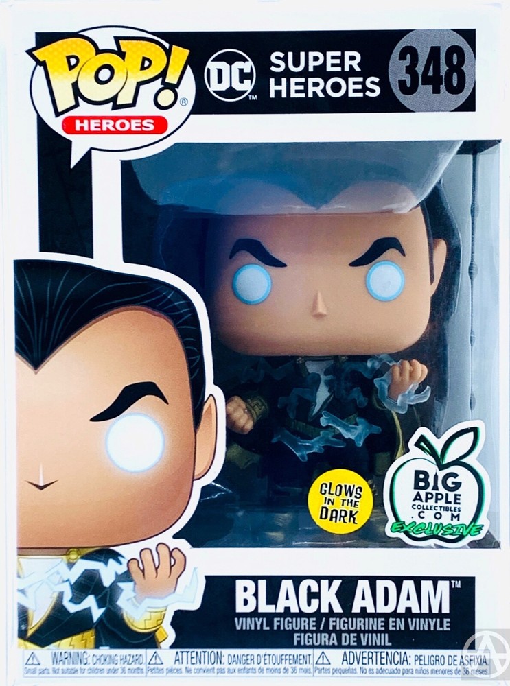 Funko POP Heroes DC Glow in the Dark BLACK ADAM #348 Big Apple Exclusive