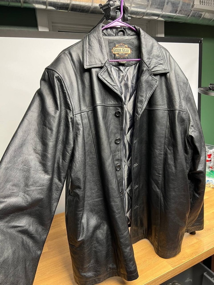 Guide Gear Black Leather Jacket XL - Classic Style, Excellent Condition