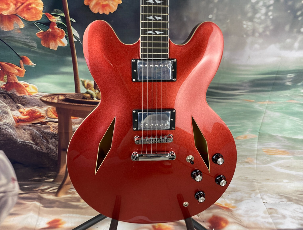 DG-335 Semi-Hollow Electric Guitar Red HH Pickup US Clearance Sale-image