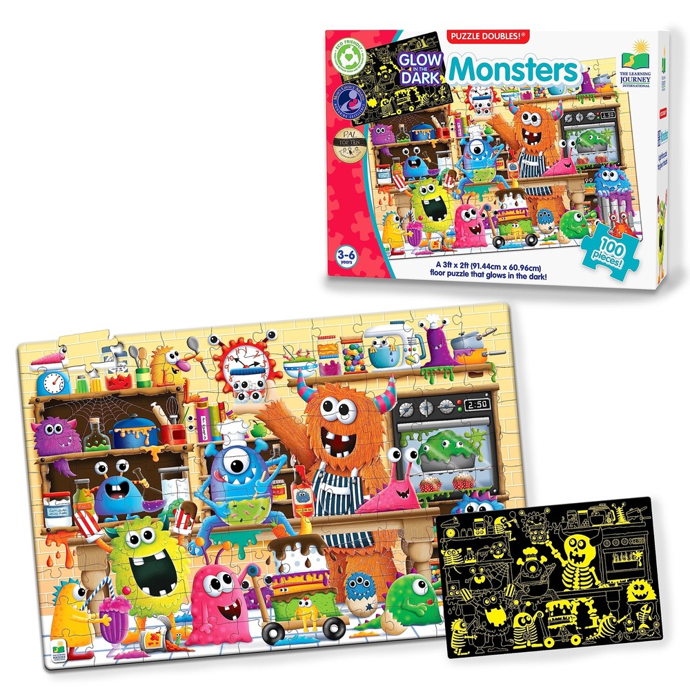 Learning Journey International Puzzle Doubles Glow in The Dark – Monsters – 1...