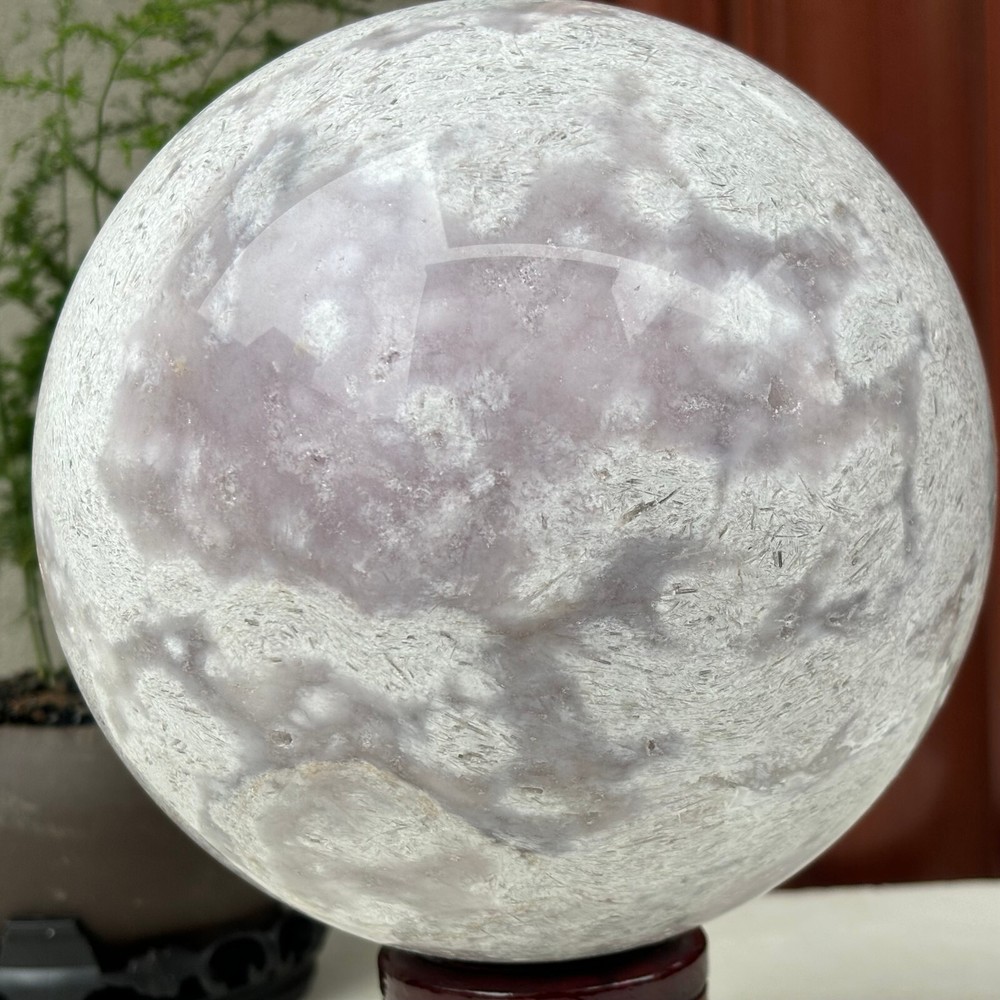 4800g Natural Sakura Agate Quartz Sphere Crystal Ball Reiki Healing Decoration