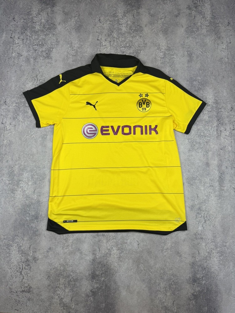 Vintage Puma Borussia Dortmund Soccer Jersey 2015-16 Home Footbal Shirt Size XL