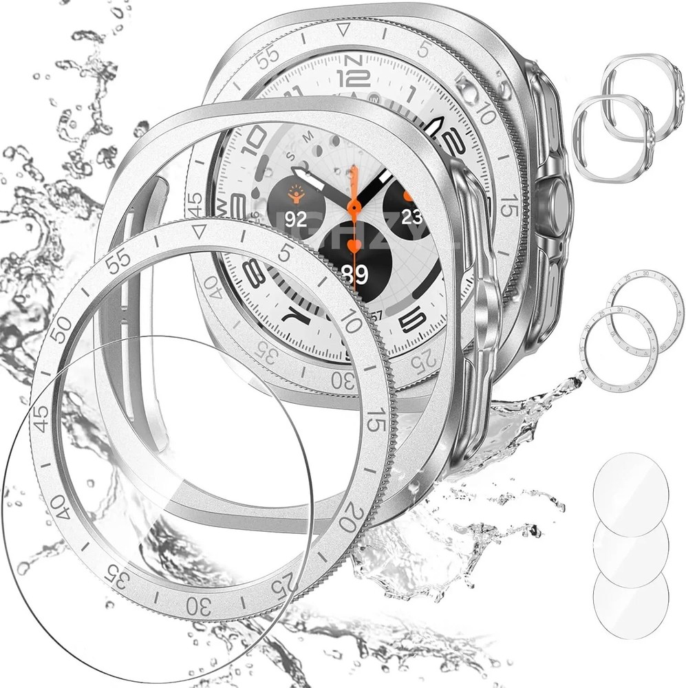 Case Bezel Ring Tempered Glass Screen Protector for Samsung Galaxy Watch 7 Ultra