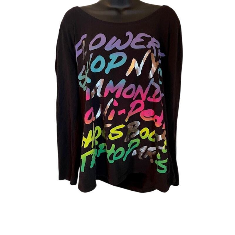 Lane Bryant Black Long Sleeve Size Size 14/16 top Street Wear Graphic lettering