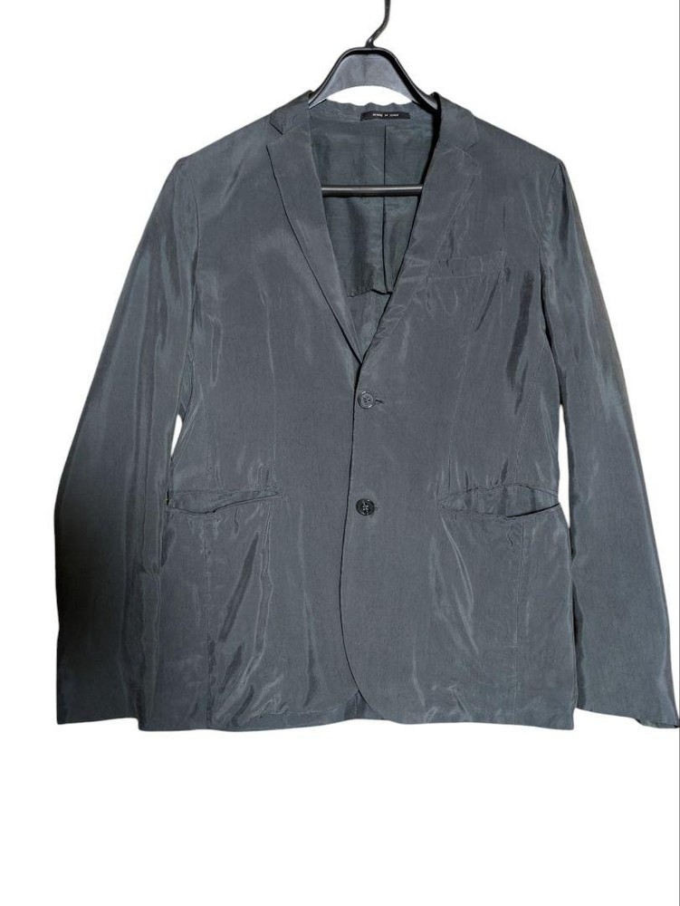 Emporio Armani Ultra Thin Black Cupro Unlined Unstructured Jacket