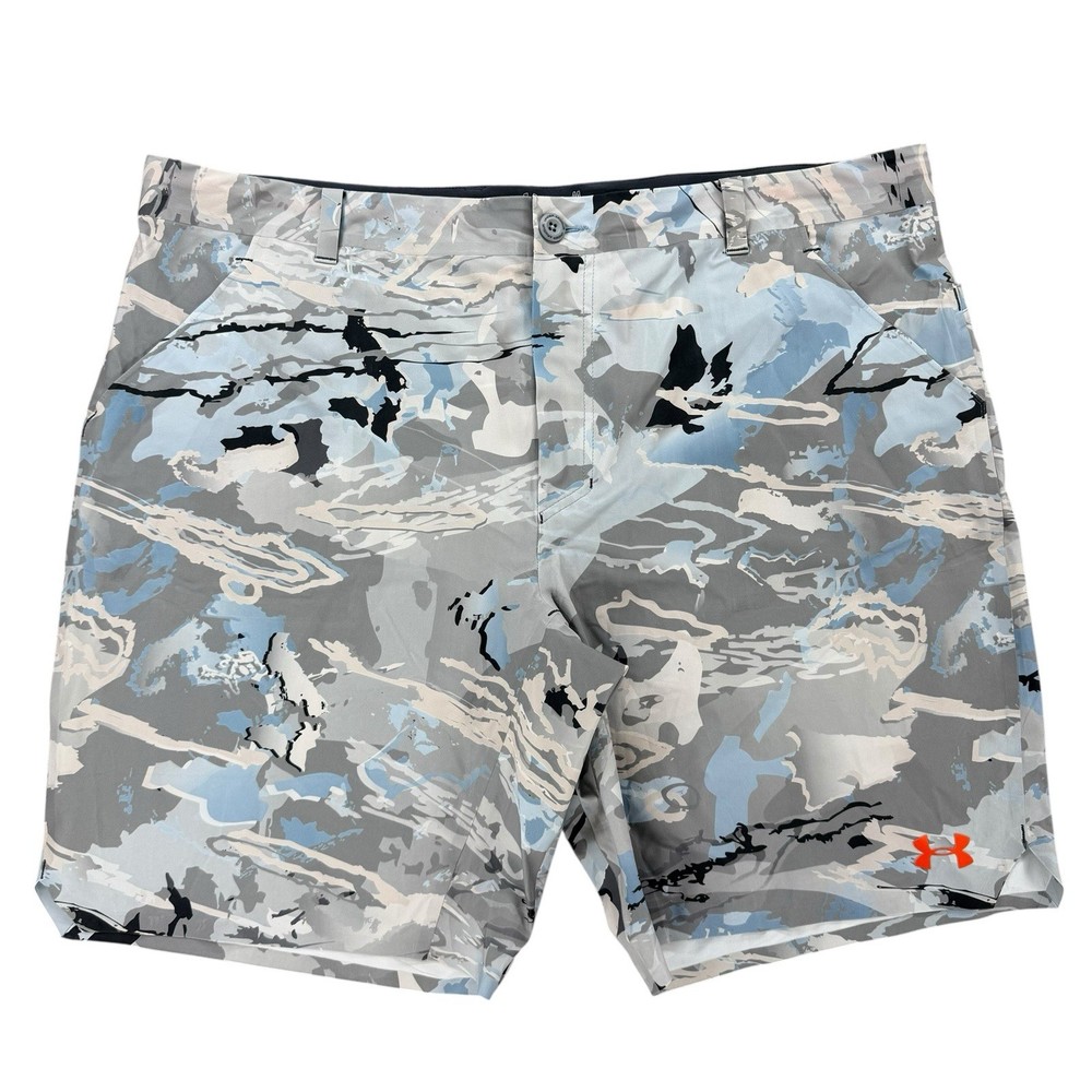 Under Armour Mens Ridge Reaper Hydro Shorts Gray Camo 10