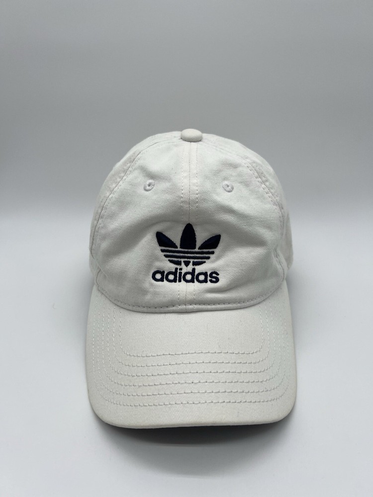 Adidas Hat Ball Cap Adult Men's Adjustable Buckle White Golf Tennis 100% Cotton