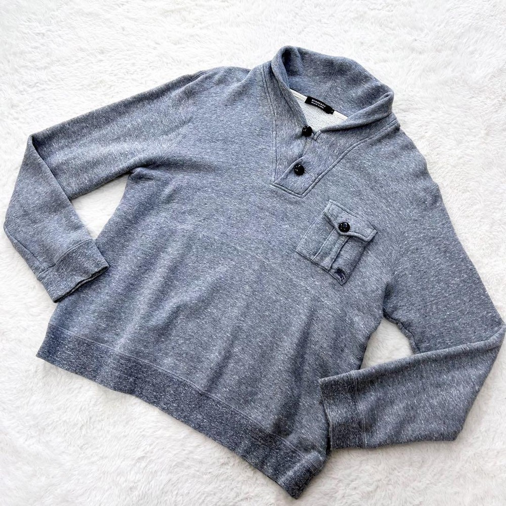Burberry Black Label sweatshirt blouson in walnut buttons grey size L F/S from J