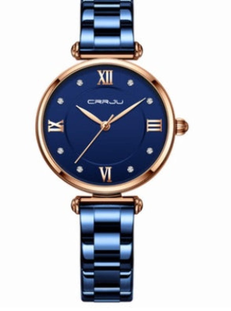 Elegant Quartz Women's Watch with Simple Diamond Accents, Waterproof 30M