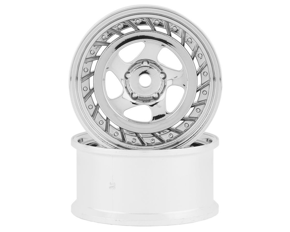 RC Art SSR Formula Aero 5-Spoke Drift Wheels (Matte Silver) (2)