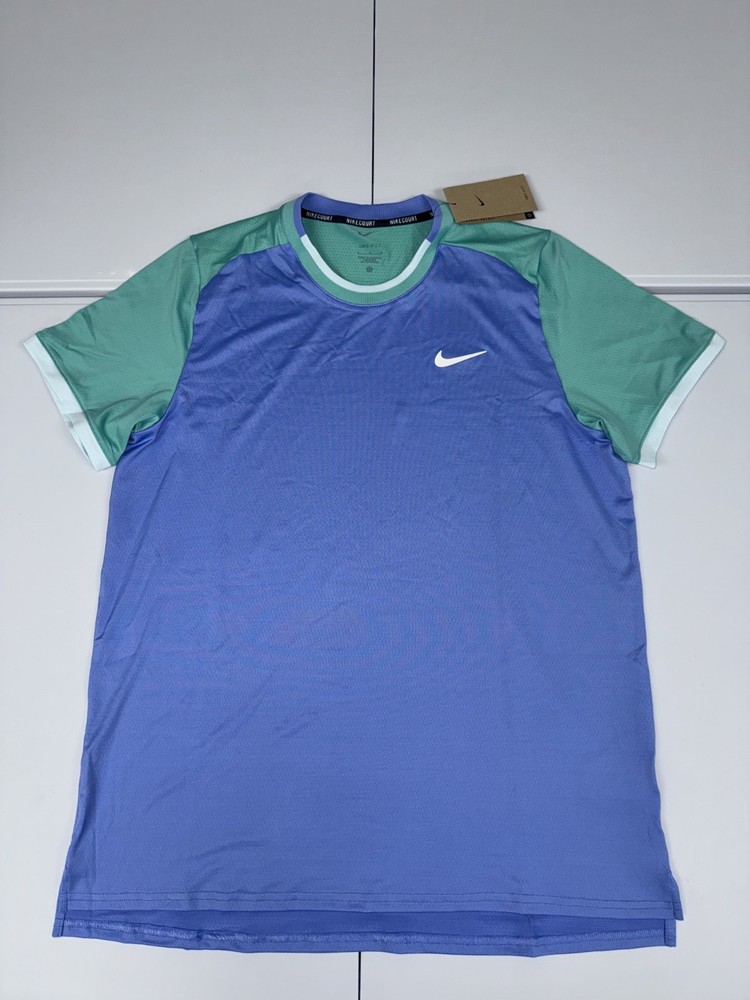 Nike  Court Advantage Dri-Fit Tennis Shirt Blue Green FD5319-494 Men’s Size L