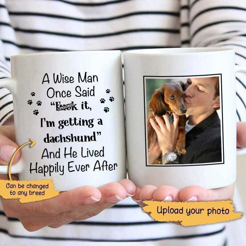 Wise Man And Dog Photo Personalized Dog Photo Coffee Mug Love Gift Funny Mug