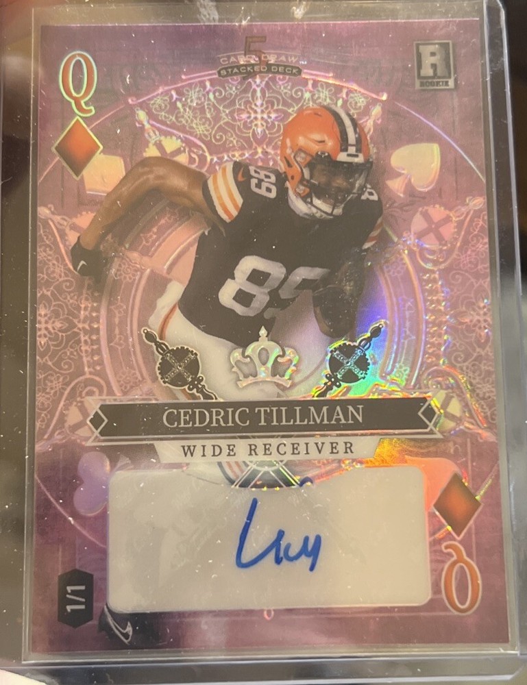 1/1 AUTO CEDRIC TILLMAN 2023 Wild Card 5 Draw Stacked Deck Pink RC