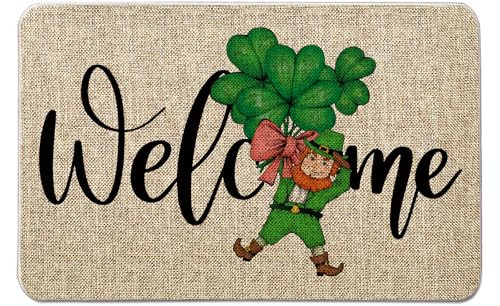 St Patricks Day Door Mat Funny Leprechaun Welcome Doormats Entrance Rugs