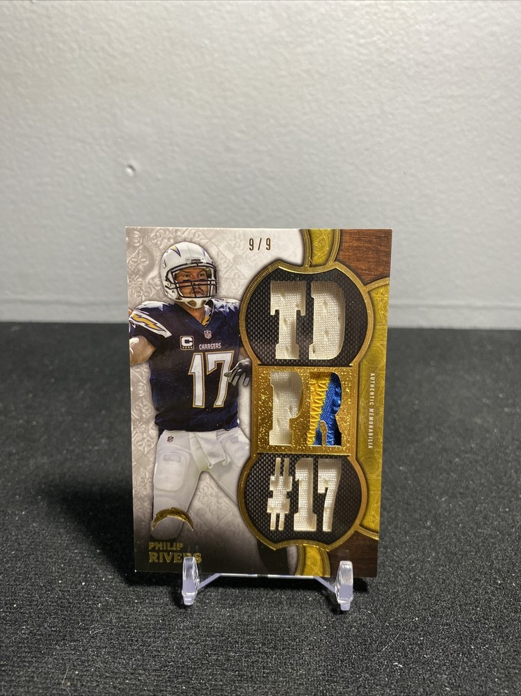 2015 Topps Triple Threads Philip Rivers Gold Die-Cut Patch #9/9 Game Used