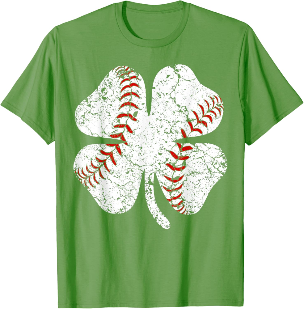 Baseball St Patricks Day Boys Girls Men Women Shamrock Green T Shirt