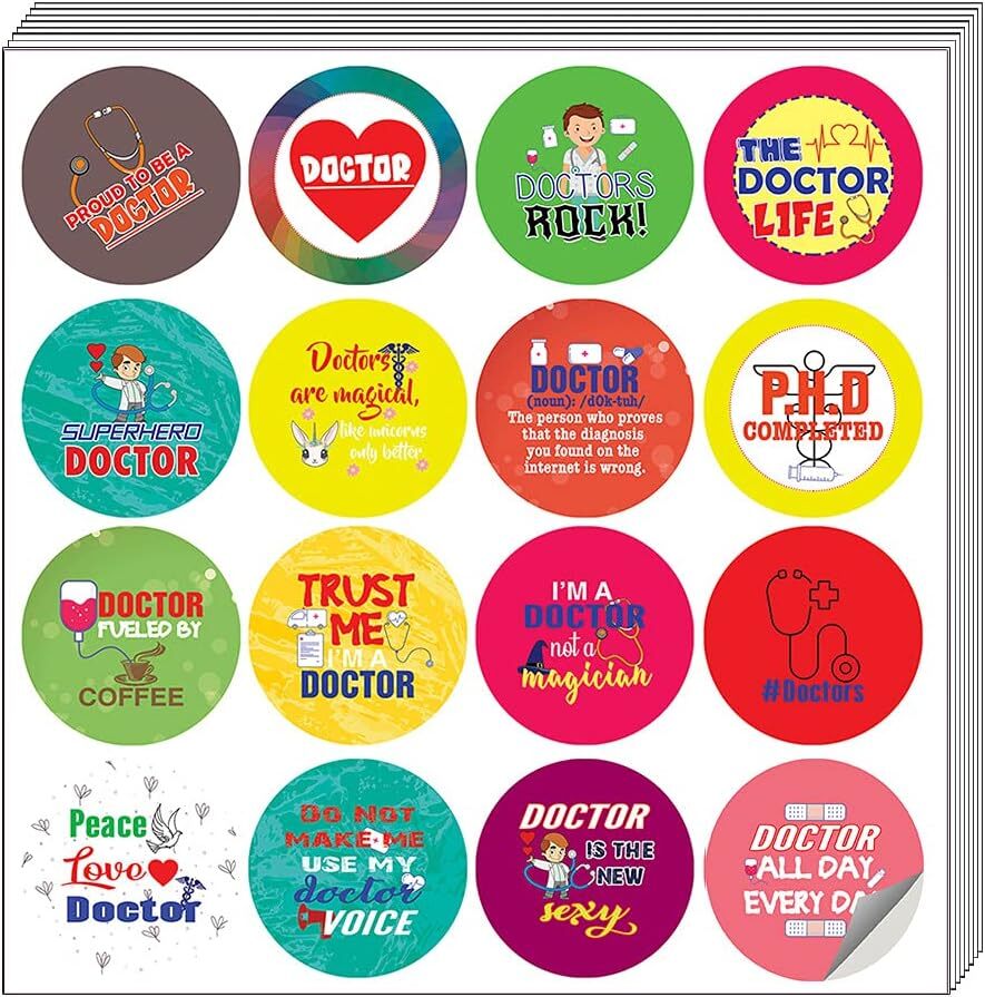 Doctor Stickers Pack - 20 Sets X 16 Fun Medical Designs