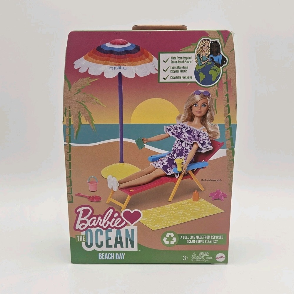 Barbie Loves the Ocean Beach Day Doll Furniture And Accessories Mattel