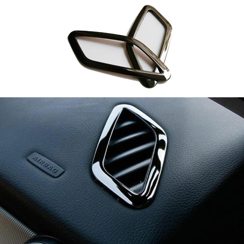 Black Steel Dash L&R AC Air Outlet Vent Frame 2x For Benz A-Class W177 2019-2022