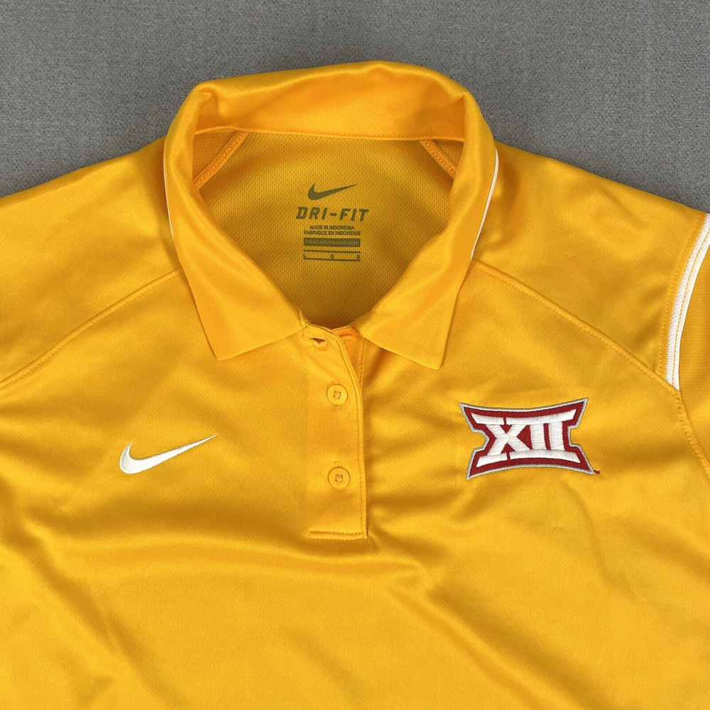 Nike Dri Fit Women L Polo Shirt Big 12 XII Golf Embroidered ISU Iowa State WVU?