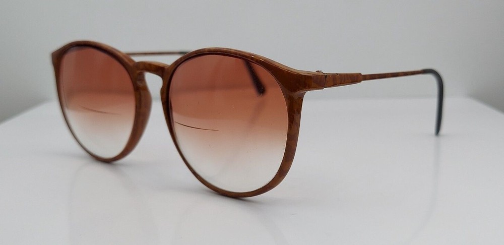 Vintage Campus Senior Brown Marble Round Sunglasses Frames Korea Style