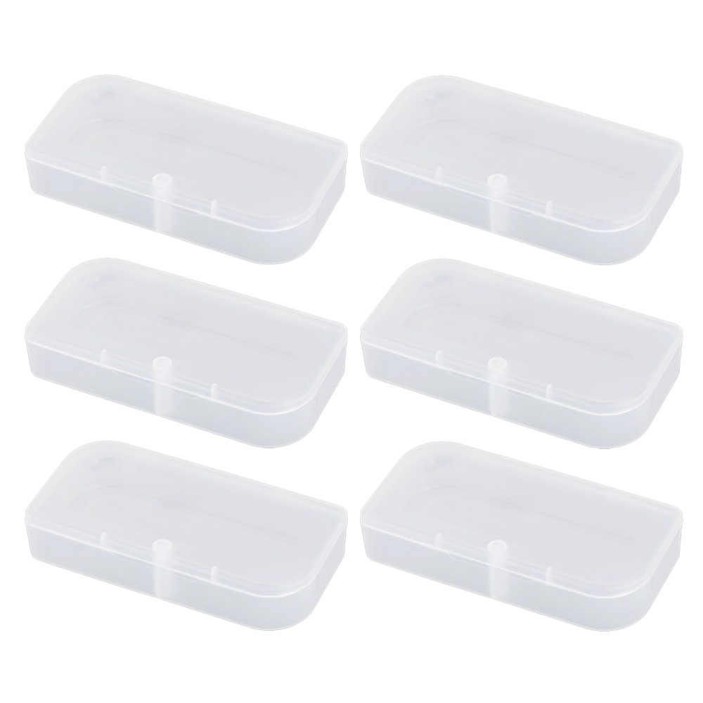6-Piece Small Clear Plastic Storage Boxes with Lids for Organization