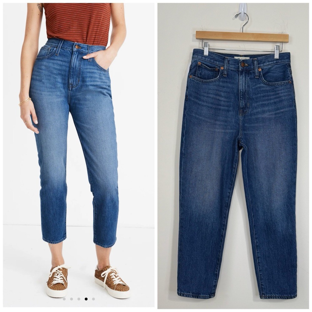 Madewell Mom Jeans High Waisted Cropped Stratfield Wash Size 27