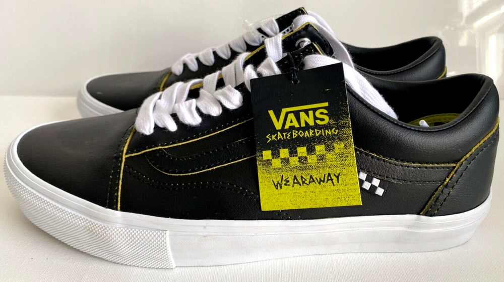 VANS Skate Old Skool Wearaway Black Lime Skateboarding  Shoes 10.5 Men NWT
