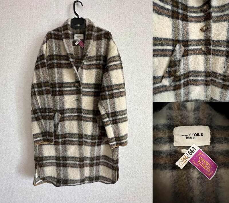 Isabel Marant Étoile Plaid Boiled Button Front Coat Size M Used Good Condition
