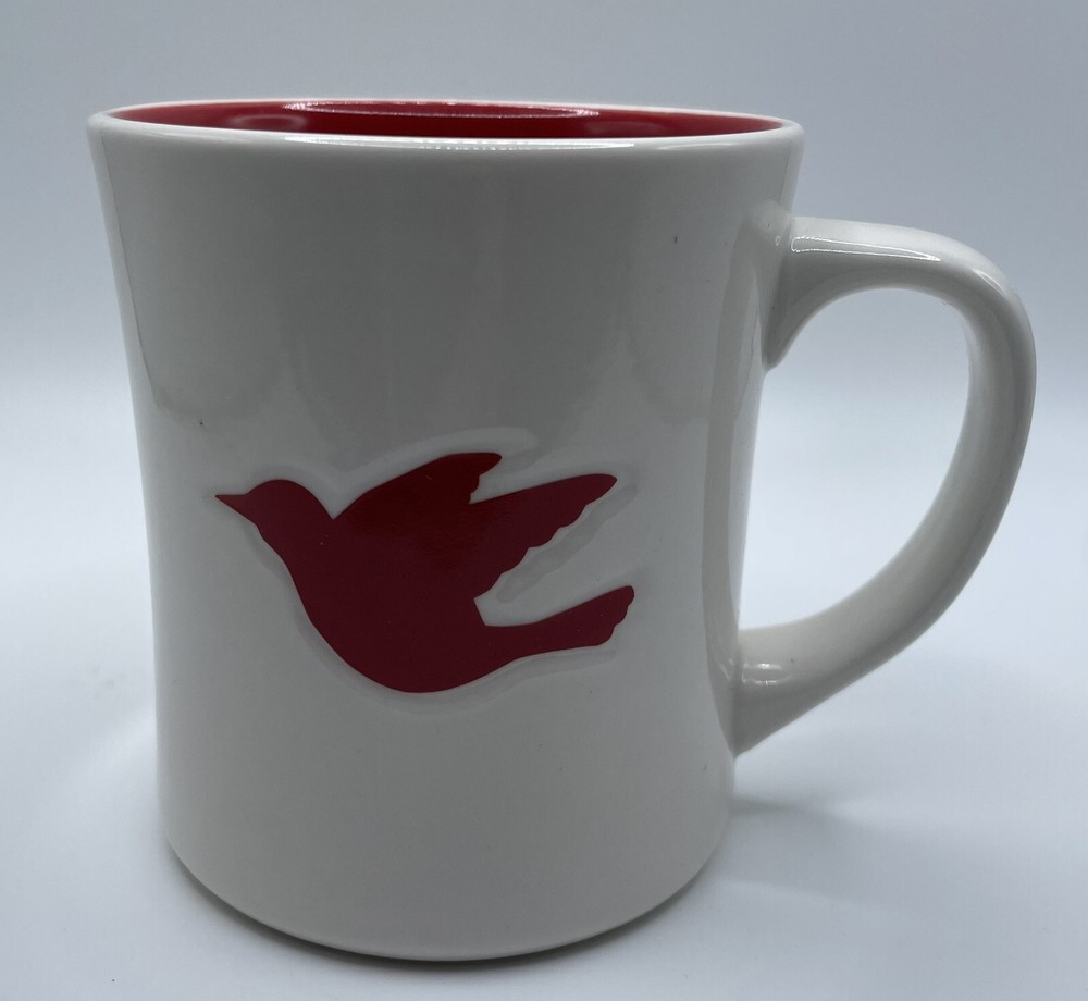 Starbucks Red Dove Bird Coffee Mug 2008 Christmas 12 Ounce EUC