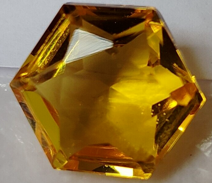 AAA+ Yellow Citrine 15.70 Ct. Hexagon Cut Flawless Loose Gemstone for Women Jewelry Making or Gift Idea