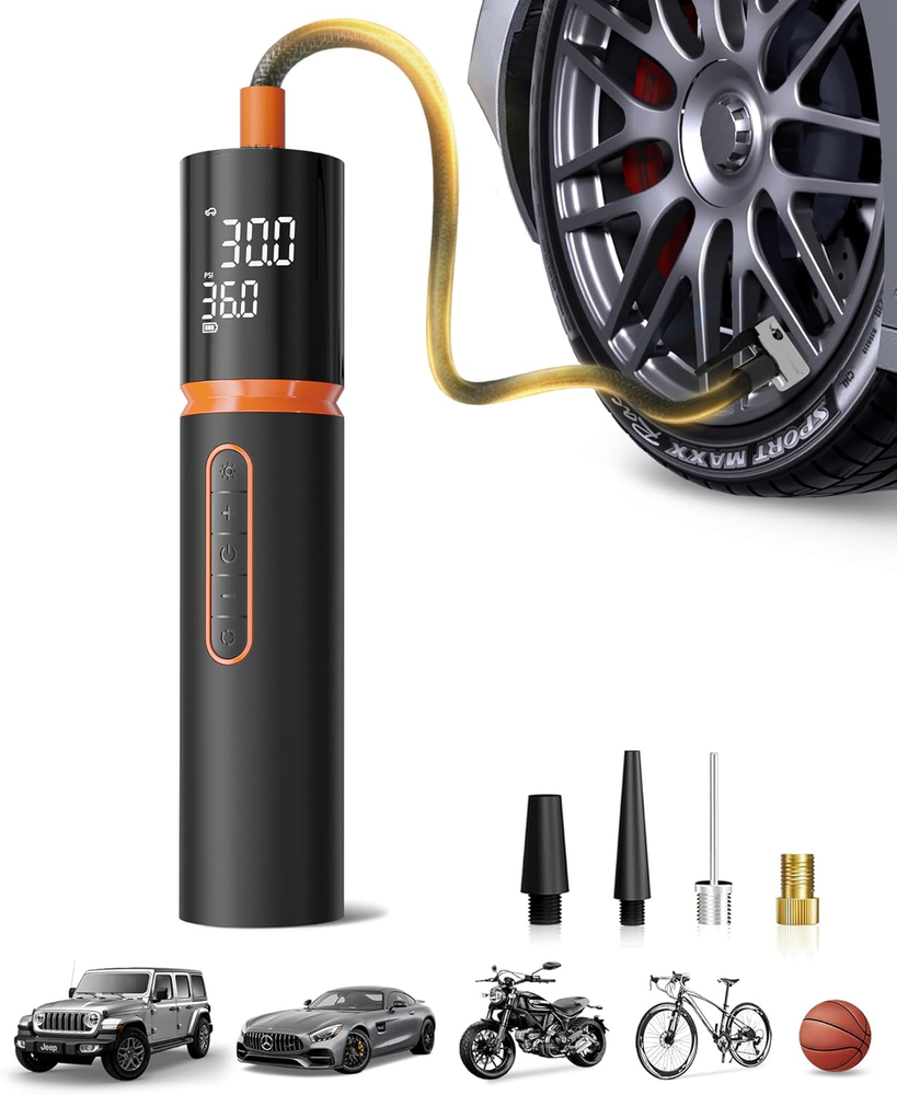 Portable Tire Inflator & Air Compressor - 150PSI, Cordless, Multi-Use Pump