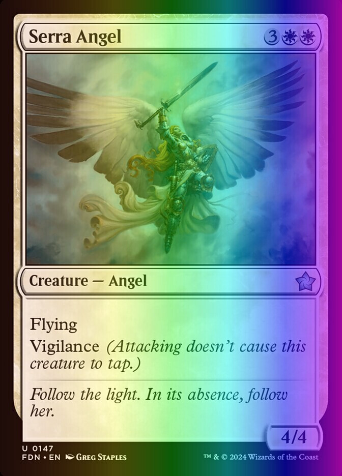 MTG Magic the Gathering Serra Angel (147/789) Foundations LP FOIL