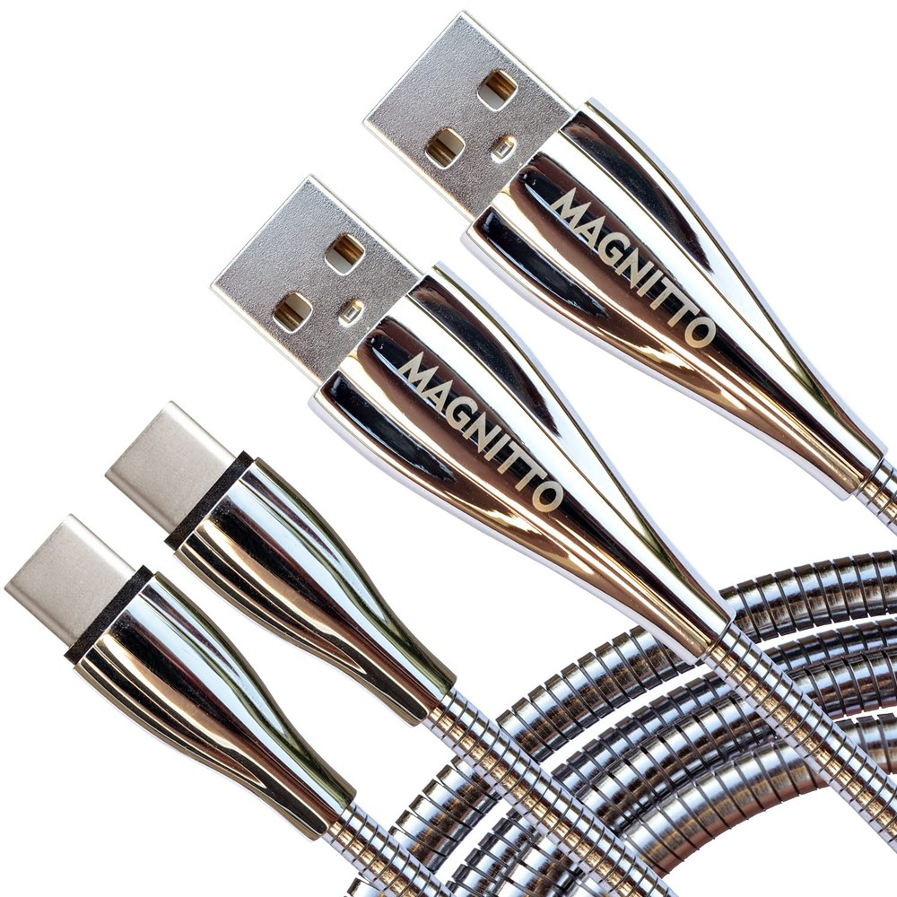 6ft USB C Fast Charging Cable 2-Pack Durable Metal Braided Type C Cord