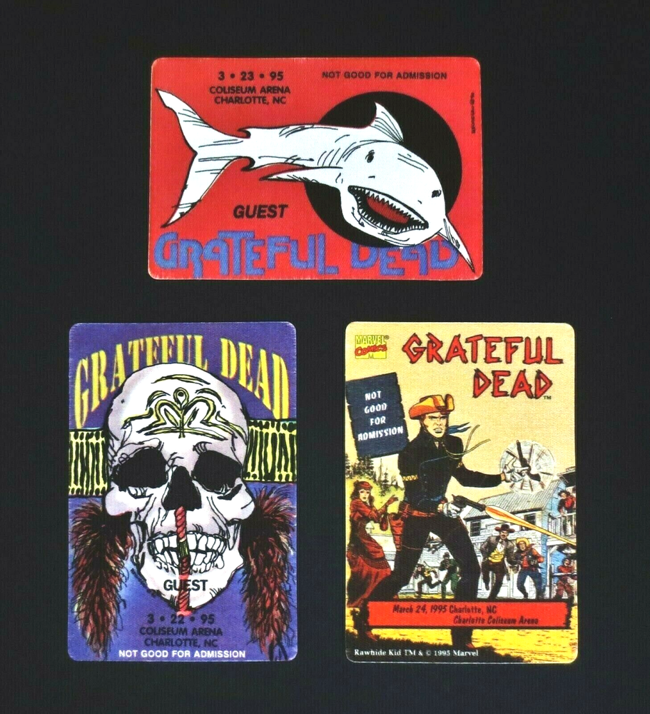Grateful Dead 1995 Charlotte NC 3-Day Backstage Pass Set