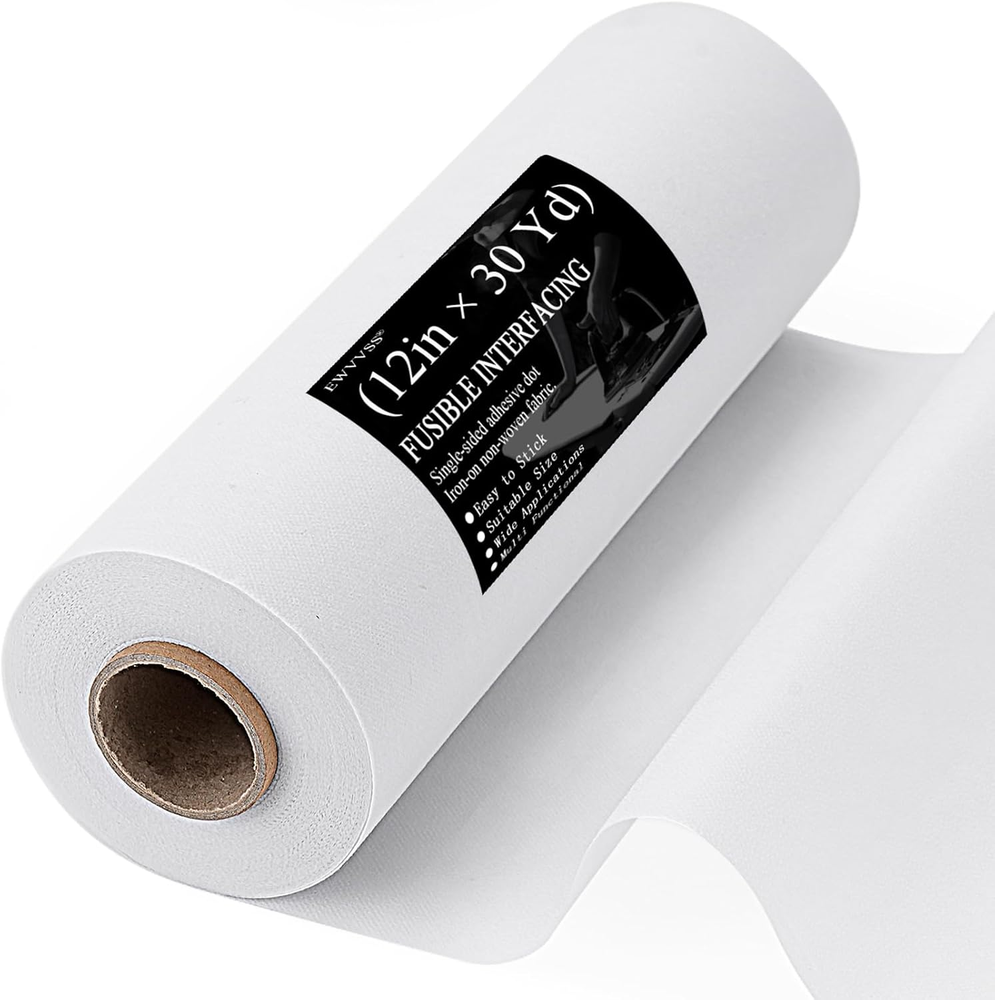12x30 Yards Medium Weight Fusible Non-Woven Iron-On Interfacing for Sewing