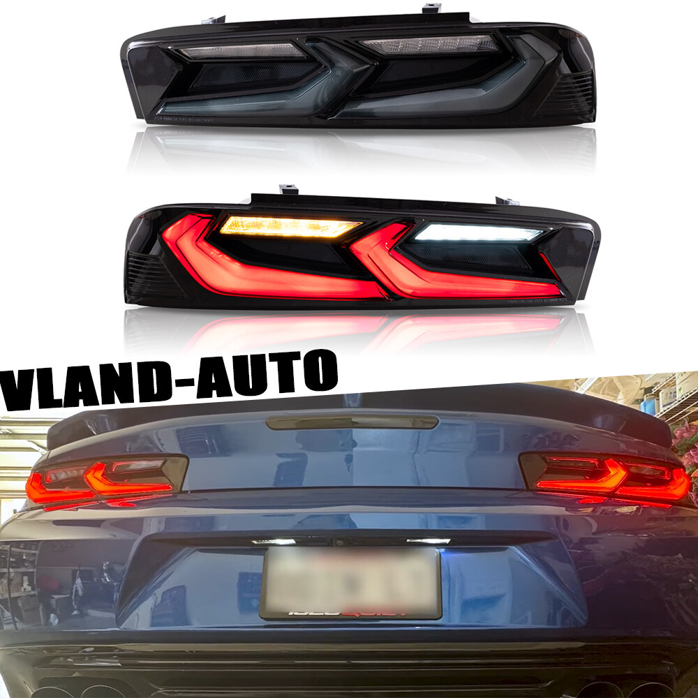 LED Tail Lights Smoked/Black Rear Lamps For Camaro Chevrolet 2016-18 Sequential