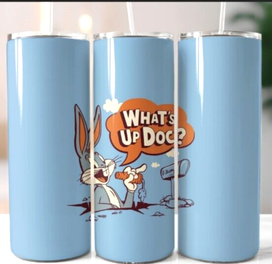 Looney Toons 2.7 Multicolor 20 oz Insulated Tumbler Box Lid Clear Straw New