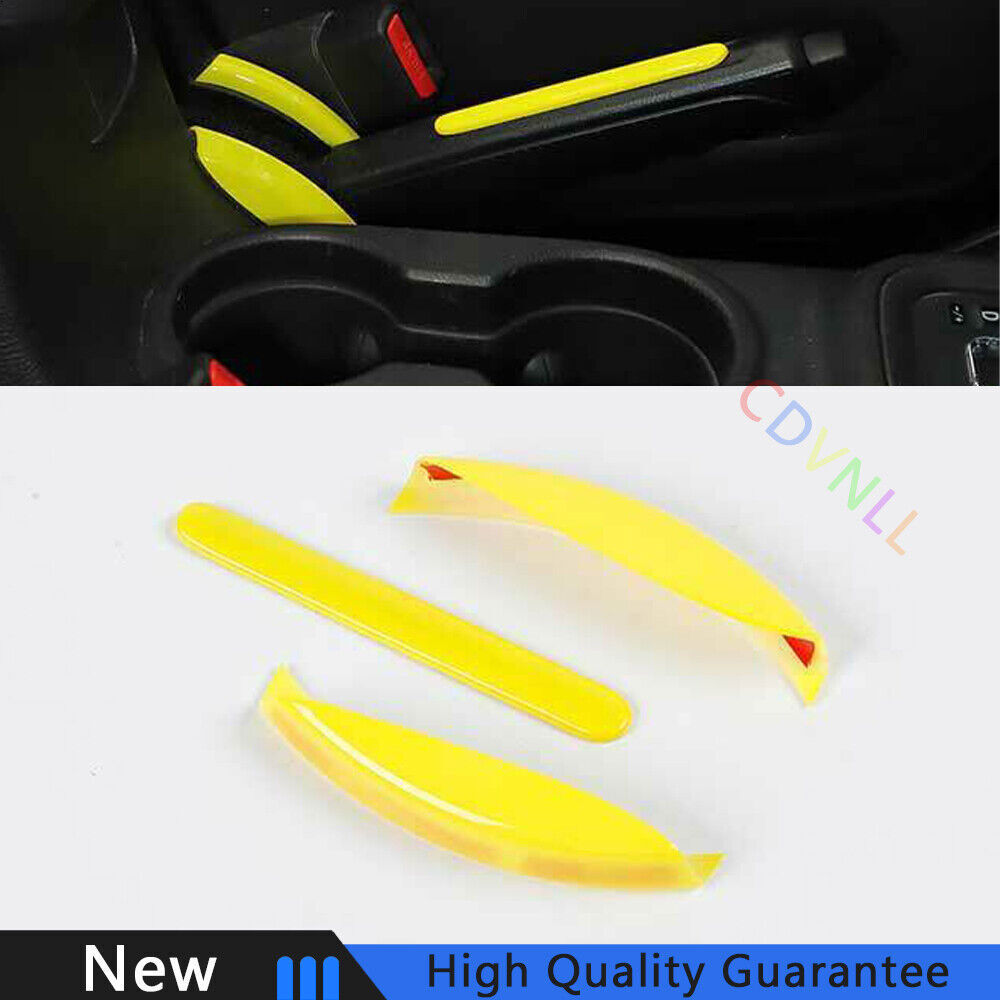 For Jeep Wrangler JK 2011-2017 Bright Yellow Brake Handle Handbrake Cover Trim