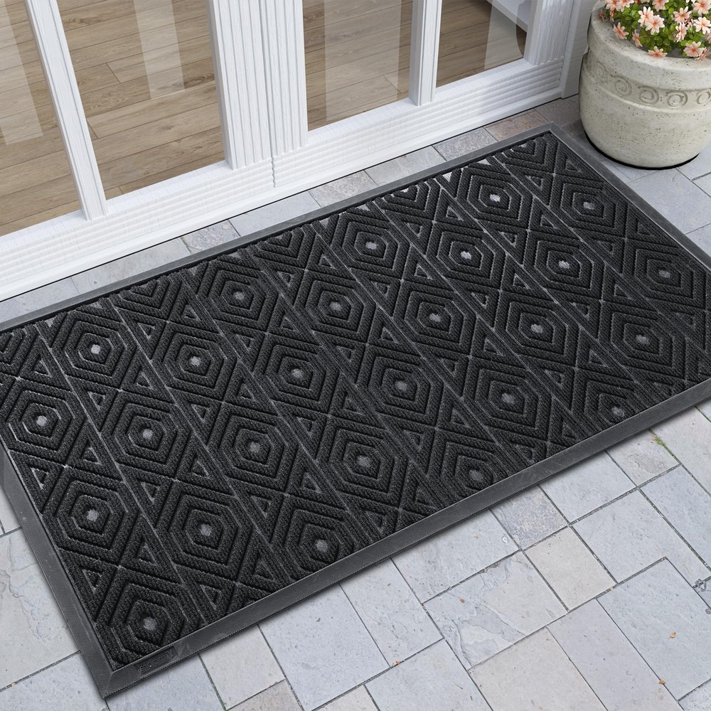 Door Mat, Outdoor Indoor Entrance Welcome Mat, Heavy Entry Front Door Mat, St...
